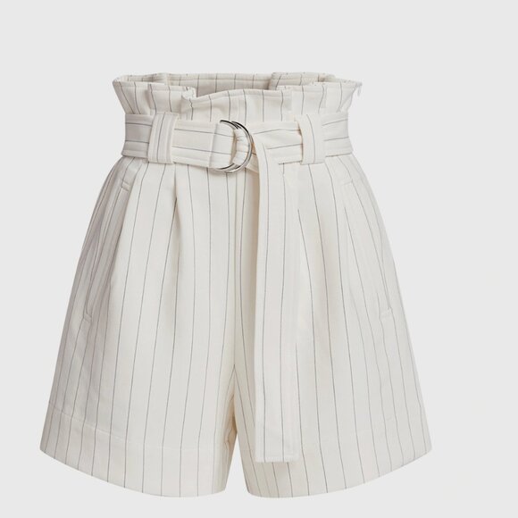 GANNI Paperbag Striped Belted high waisted Shorts Size 32 (0) - Picture 1 of 6